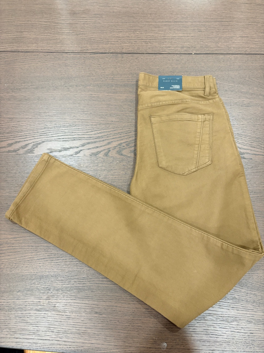 Perry Ellis Men's Khaki/Tan Straight-Leg Chinos